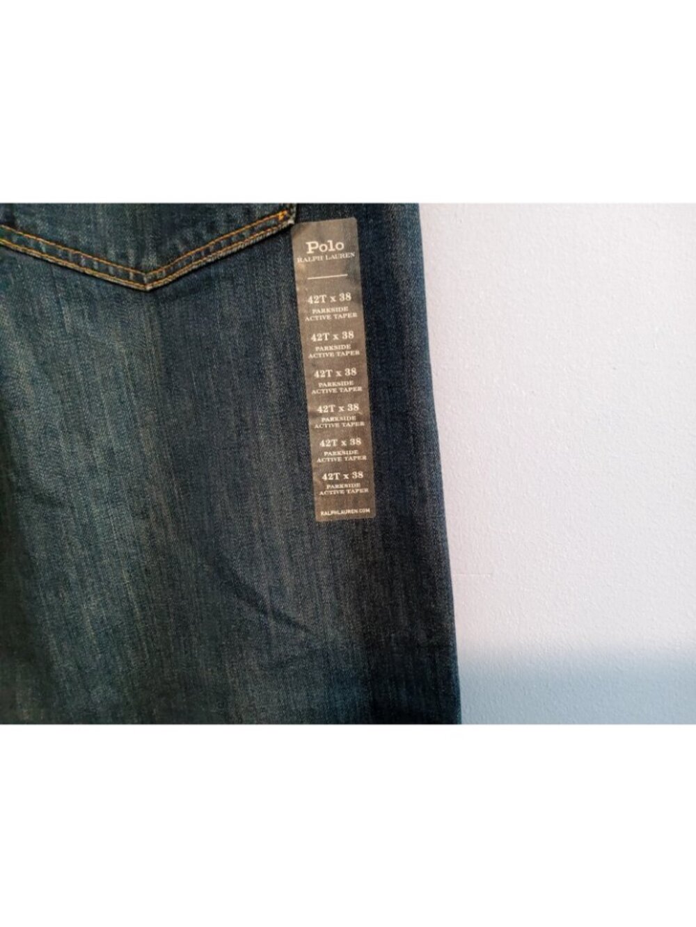 NWT Polo Ralph Lauren The Parkside Active Taper Coolmax Mens Blue Jeans 42T X 38 - Picture 7 of 16